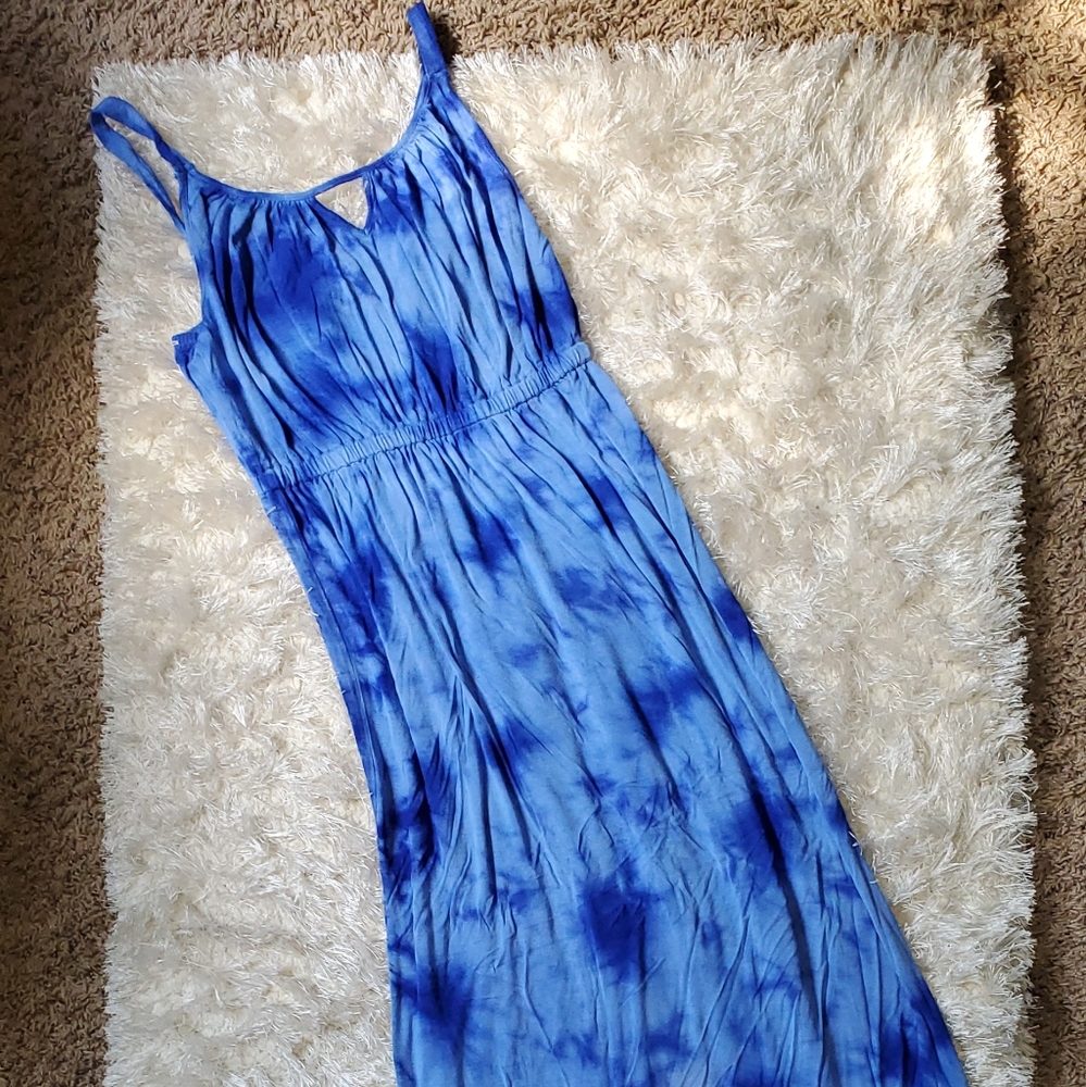 Blue tye dye maxi